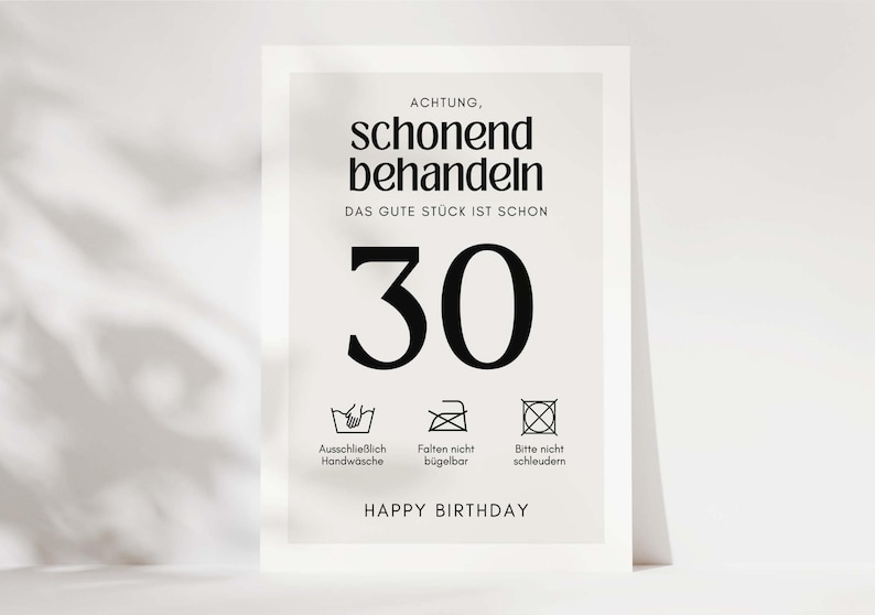 30 Geburtstag Postkarte, Grusskarte zum 30, Geburtstagsgeschenk 30, 30 Geburtstag Frau und Mann, lustige Geburtstagskarte zum 30. Geburtstag