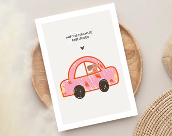 loulala® Off to the next adventure card, farewell card, moving card, new paths card, travel card cute dachshund, new beginning, new start