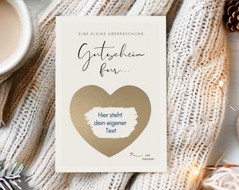 Personalized voucher | Voucher card | Scratch cards to write on yourself | Christmas gift | Christmas gift