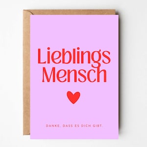 Postkarte Lieblingsmensch, Karte Herzensmensch, Geschenk beste Freundin, Beste Freundin Geschenk, Beste Freundin Karte, Freundin Geburtstag