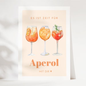 Aperol Liebhaber Karte "Es ist Zeit für Aperol mit dir", Aperol Spritz Geschenk, lustige Karte für Freundinnen und Freunde, Geburtstagskarte