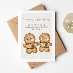Weihnachtskarte Glück ist, so einen Herzensmensch wie dich zu haben, Weihnachtsgruß, Weihnachtsgeschenk, Merry Christmas, Karte Weihnachten
