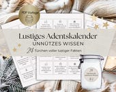 loulala® DIY Adventskalender unnützes Wissen, witziger Adventskalender digitaler Download, Lustiger Adventskalender für Kollegen und Freunde