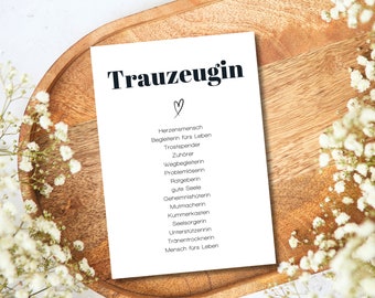 Postkarte Trauzeugin, möchtest du meine Trauzeugin werden?, Trauzeugin fragen, Trauzeugin Synonym Karte