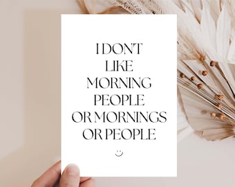 Funny card with saying morning grouch, gift for colleagues, funny card, humor postcard, team gift, witty card, sarcastic card