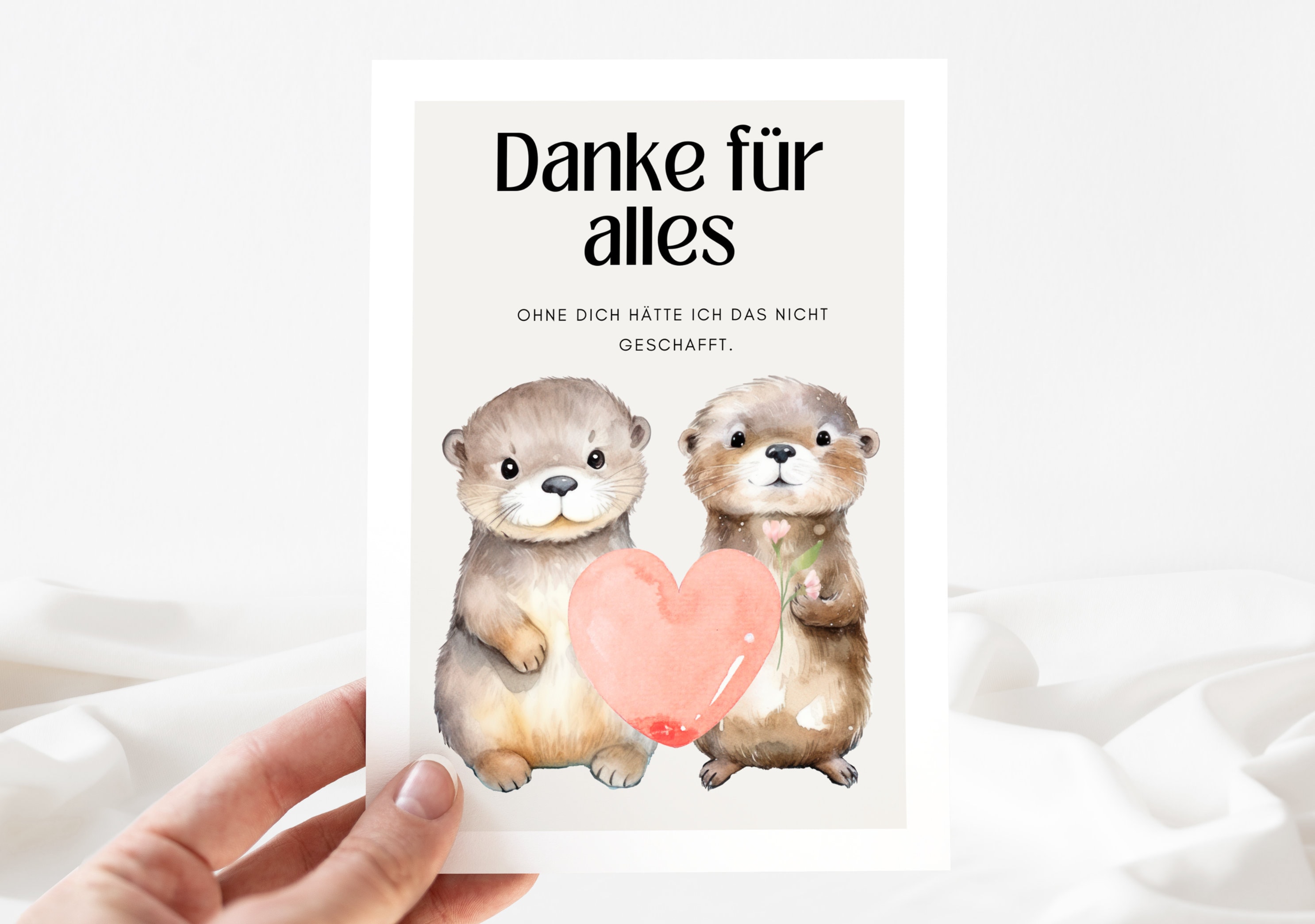 Boofle Dankeskarte – Niedliches Design Mit Kupferfolie, Für Ihn/sie/Freund (ca. 15,9x18,4 Cm)