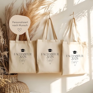 Fachabitur regalo bolsa de yute personalizada, Fachabitur pasó graduación, Fachabitur 2025, idea regalo Fachabitur loulala®