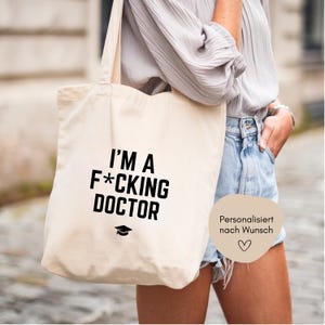 loulala® Doctor Graduation Gift Jute Bag with Print, Doctorate, Doctor Gift, Promotion, Doctorate Passed, Doctoral Thesis Completion