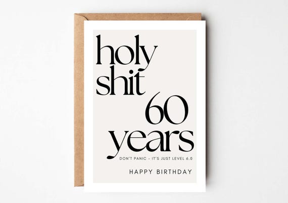 60 Geburtstag Postkarte, lustige Geburtstagskarte zum 60. Geburtstag, 60 Geburtstag Frau und Mann, Grusskarte zum 60, Geburtstagsgeschenk 60