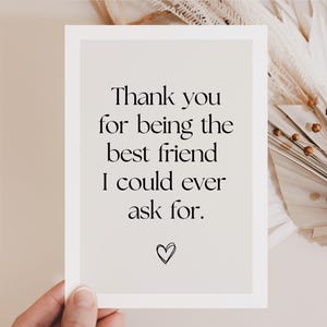 Cadeau de carte postale meilleur ami, cadeau pour votre personne préférée, dites merci, anniversaire du meilleur ami, cadeau du meilleur ami