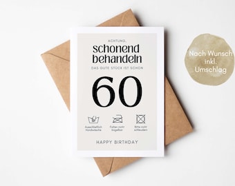 60th birthday postcard, funny birthday card for a 60th birthday, 60th birthday for women and men, greeting card for a 60th birthday, 60th birthday gift