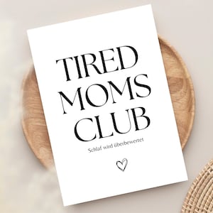 Postal CLUB MAMÁS CANSADAS, regalo para madre, regalo por nacimiento, tarjeta para mamá biológica, tarjeta para mujer biológica, regalo para mamá primeriza