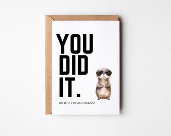 Carte postale « Bravo ! », carte cadeau pour remise de diplôme, études, baccalauréat, licence, master, réussite à un examen, carte de félicitations