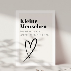 Ansichtkaart "Kleine mensen hebben een hart nodig zo groot als het jouwe", cadeau voor vriendin, inclusief envelop naar keuze