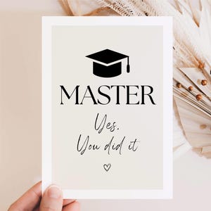 Tarjeta de felicitación de máster, máster, tarjeta de máster, regalo de máster, máster aprobado - postal DINA6 - loulala®