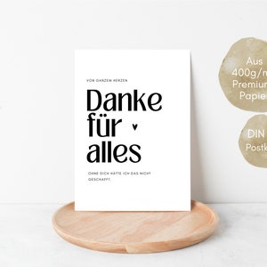 Danke sagen, Postkarte Danke für alles, Danke-Karte, Geschenk Danke sagen und Wertschätzung ausdrücken, Geschenk beste Freundin Bild 7