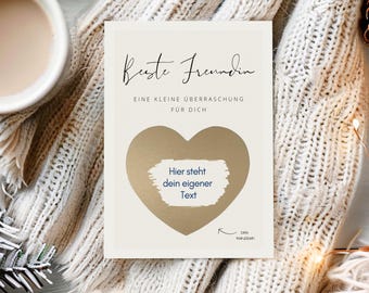 Personalized voucher as scratch cards to write on yourself, Christmas card, voucher card, Christmas gift best friend