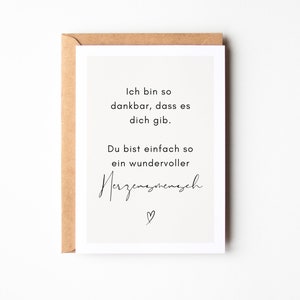 Carte de vœux affectueuse pour votre bien-aimé « Je suis tellement reconnaissant que tu existes », dis merci, offre un cadeau à ta personne préférée - carte postale A6