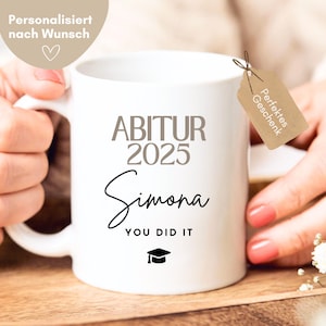 Taza de regalo para Abitur con nombre, Abitur aprobado, graduación de Abitur, regalo de Abitur, Abitur 2025, regalo para Abitur, taza de alta calidad