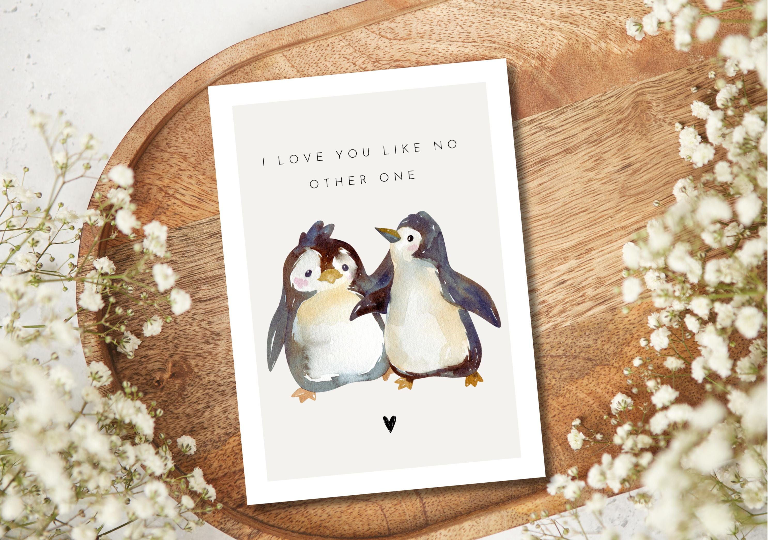 Love Card With Saying Penguin I Love You Like No Other One, Gift