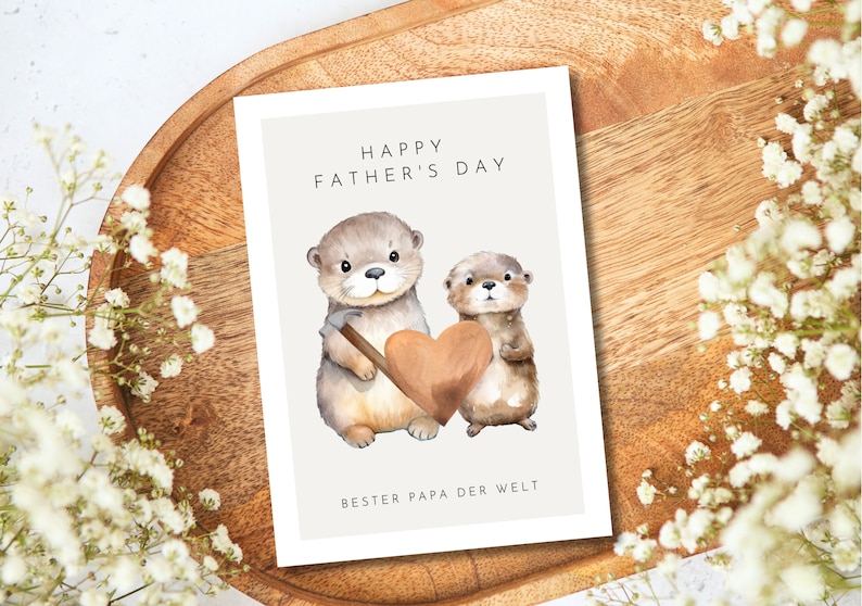 Father's day gift cute otter card best dad in the world, father's day gift, father's day card, father's day gift ideas, fathers day gift image 7