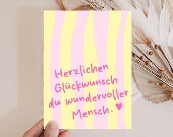loulala® Geburtstagskarte Freundin, Geburtstagskarte Frau, Karte Geburtstag liebevoll, Happy Birthday Karte modern, Karte Lieblingsmensch
