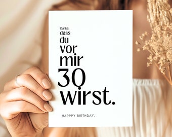 30th birthday postcard, greeting card for 30, birthday gift 30, 30th birthday woman and man, funny birthday card for 30th birthday