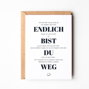 Grappige afscheidskaart voor collega's, afscheidscadeau collega's, baanwisselcadeau, pensioenkaart, pensioenkaart naar keuze inclusief envelop