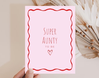 loulala® Du wirst Tante Schwangerschaft verkünden Schwester, Geschenk werdende Tante, Baby Ankündigung Familie, Karte Tante werden aunty
