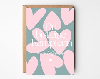 Postcard Courageous Fighter, Encourage, Hard Times, Cheer Up Card, Comfort Card, You Can Do It, Encouragement, Get Well Soon