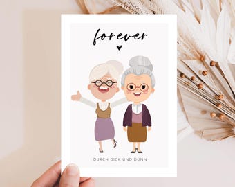 Friendship card best friend, birthday card for friend forever, Happy Birthday, friendship gift, friendship gift