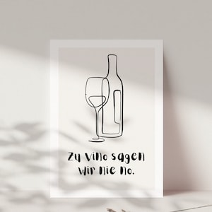 Wijnliefhebber wenskaart "we zeggen nooit nee tegen vino", cadeau voor beste vriend, wijnwenskaart, cadeau voor wijnliefhebber, DIN A6