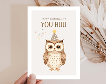 Funny birthday card Happy Birthday to you huu, birthday gift birthday card girlfriend, funny Birthday card Happy Birthday funny
