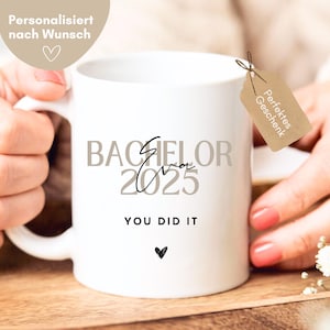 Bachelor cadeau, bachelor beker gepersonaliseerd met naam, bachelor geslaagd cadeau, bachelor afstudeerbeker