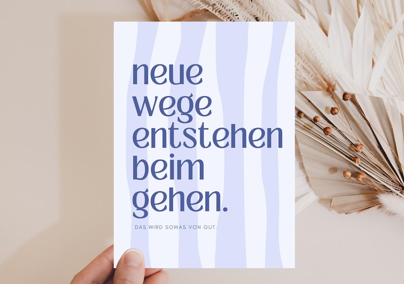 Mutmacher Karte Neuanfang, Abschieds Karte, Glückwunsch neuer Job Karte