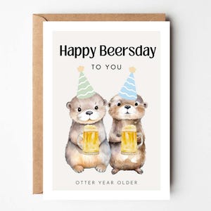 Hej.Otti® - Funny Birthday Card Happy Beersday, Birthday Card Man, Birthday Card, funny Birthday card, Happy Birthday funny