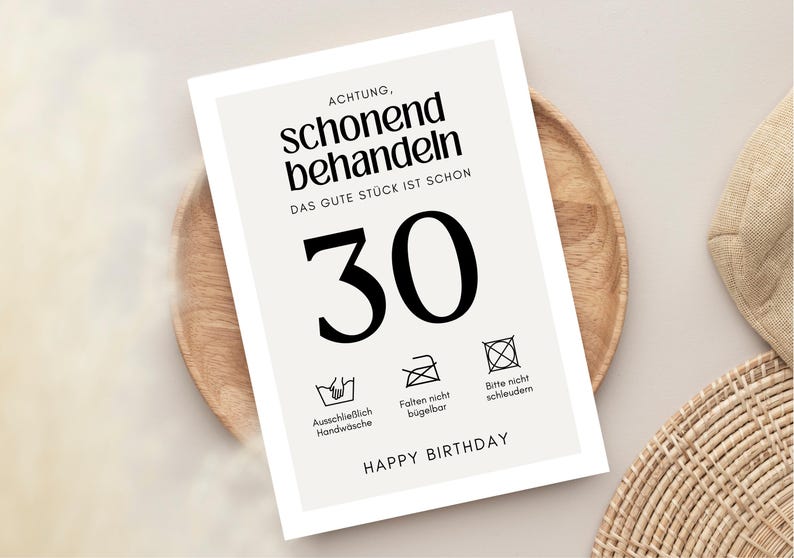30 Geburtstag Postkarte, Grusskarte zum 30, Geburtstagsgeschenk 30, 30 Geburtstag Frau und Mann, lustige Geburtstagskarte zum 30. Geburtstag