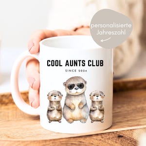 Mug Aunt Cool Aunti Club with cute otters, aunt gift, you're going to be an aunt, gift aunt, aunt birthday, aunt Christmas gift