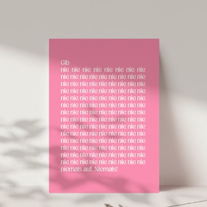 Carte postale d'encouragement "Never give up", carte de consolation et d'encouragement, cadeau d'encouragement, carte d'affirmation pour plus de courage avec enveloppe au choix