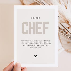 Chef Karte, Synonymkarte Chef, Geschenk Chef zum Geburtstag, Chef danke sagen, Chef Abschied, Chef Weihnachtsgeschenk, Chef Postkarte A6
