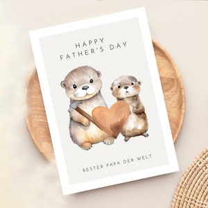 Vatertag Geschenk süße Otter Karte Bester Papa der Welt, Vatertagsgeschenk, Vatertag Karte, Vatertag Geschenkideen, Fathers day gift Bild 6