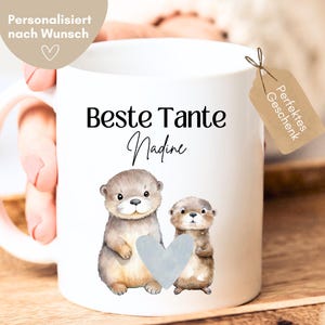 Aunt gift mug aunt with cute otters, gift aunt, aunt birthday, aunt gift idea, best aunt, you're going to be an aunt - Hej.Otti®