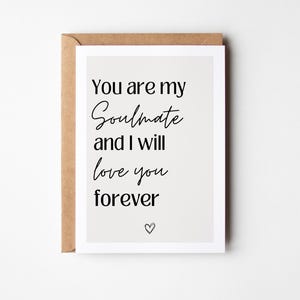 You are my Soulmate Karte – Liebeskarte, Geschenk für Partner, Valentinstagskarte, Jahrestagskarte, I Love you, Beste Freundin Karte Soul