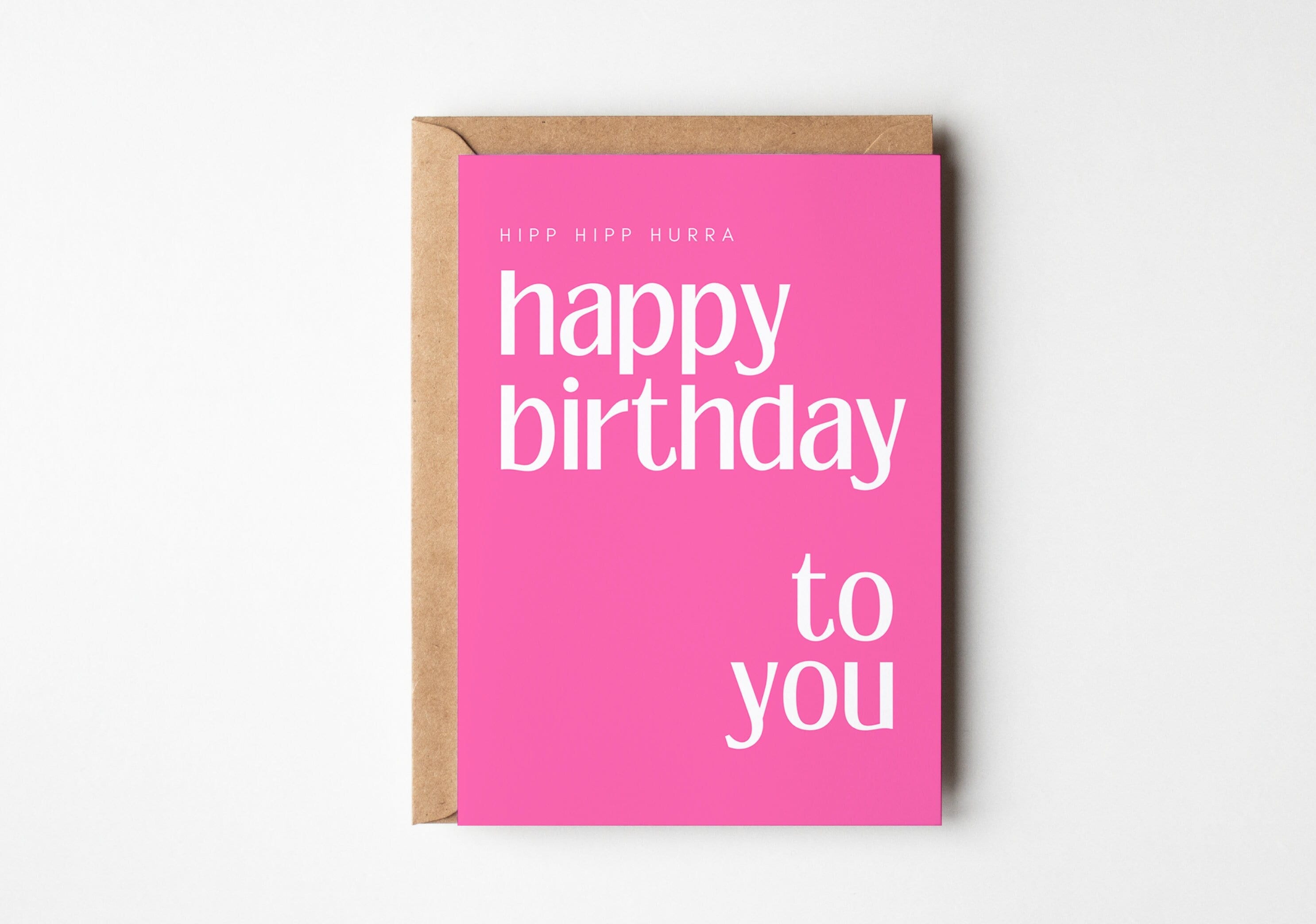 Birthday card pink for people close to your heart, happy birthday best friend, birthday gift for women, postcard DINA6