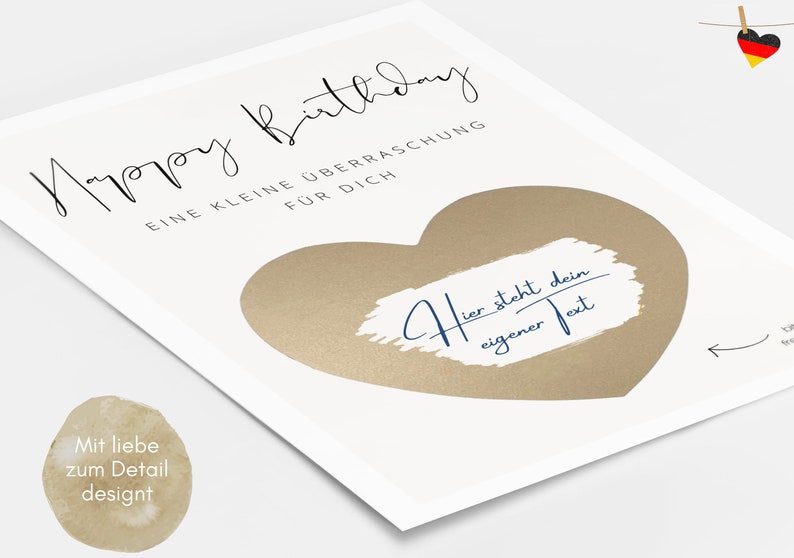 Personalisierte Rubbelloskarte selber beschriften I Geburtstags Karte Personalisierte Überraschungskarte personalisierter Gutschein imagem 5