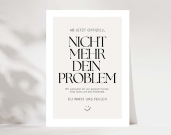 Funny farewell card for colleagues, farewell gift for colleagues, job change gift, retirement card, personalized retirement card including envelope.