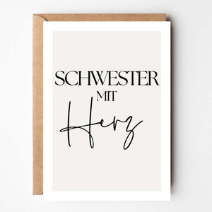 carte loulala® sœur avec cœur, cadeau sœur, anniversaire sœur, cadeau anniversaire sœur, meilleure sœur dire merci