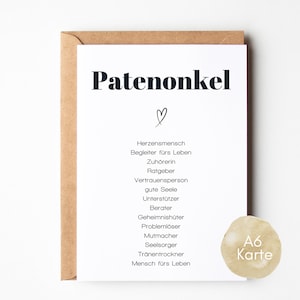 Presente para padrinho, cartão postal para padrinho, cartão de felicitações para padrinho, pergunte ao padrinho, cartão de aniversário para padrinho