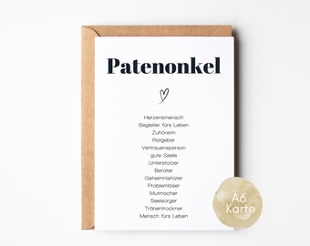 Regalo del padrino, postal del padrino, tarjeta de felicitación del padrino, pregúntale al padrino, tarjeta de cumpleaños del padrino