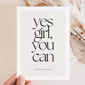 Mutmacher Geschenk "Yes Girl you can", Mut machen, du schaffst das, Karte zur Aufmunterung, Neuanfang, positiv Mindset, Geschenk Freundin